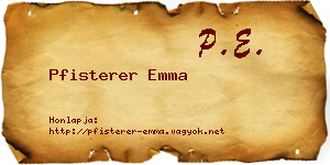 Pfisterer Emma névjegykártya